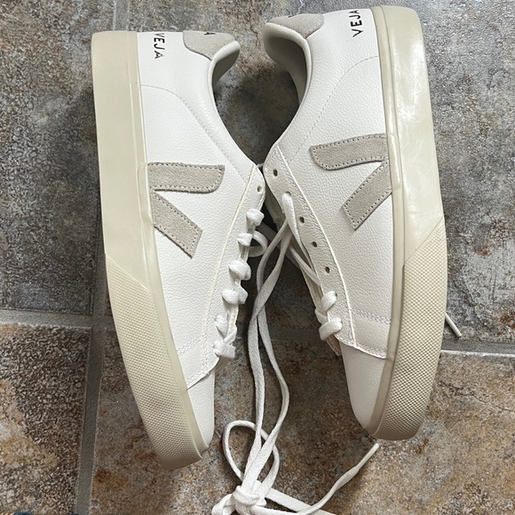 VEJA Campo Leather White Almond Sneakers Size 9 NEW - Picture 7 of 13